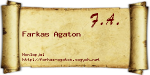 Farkas Agaton névjegykártya